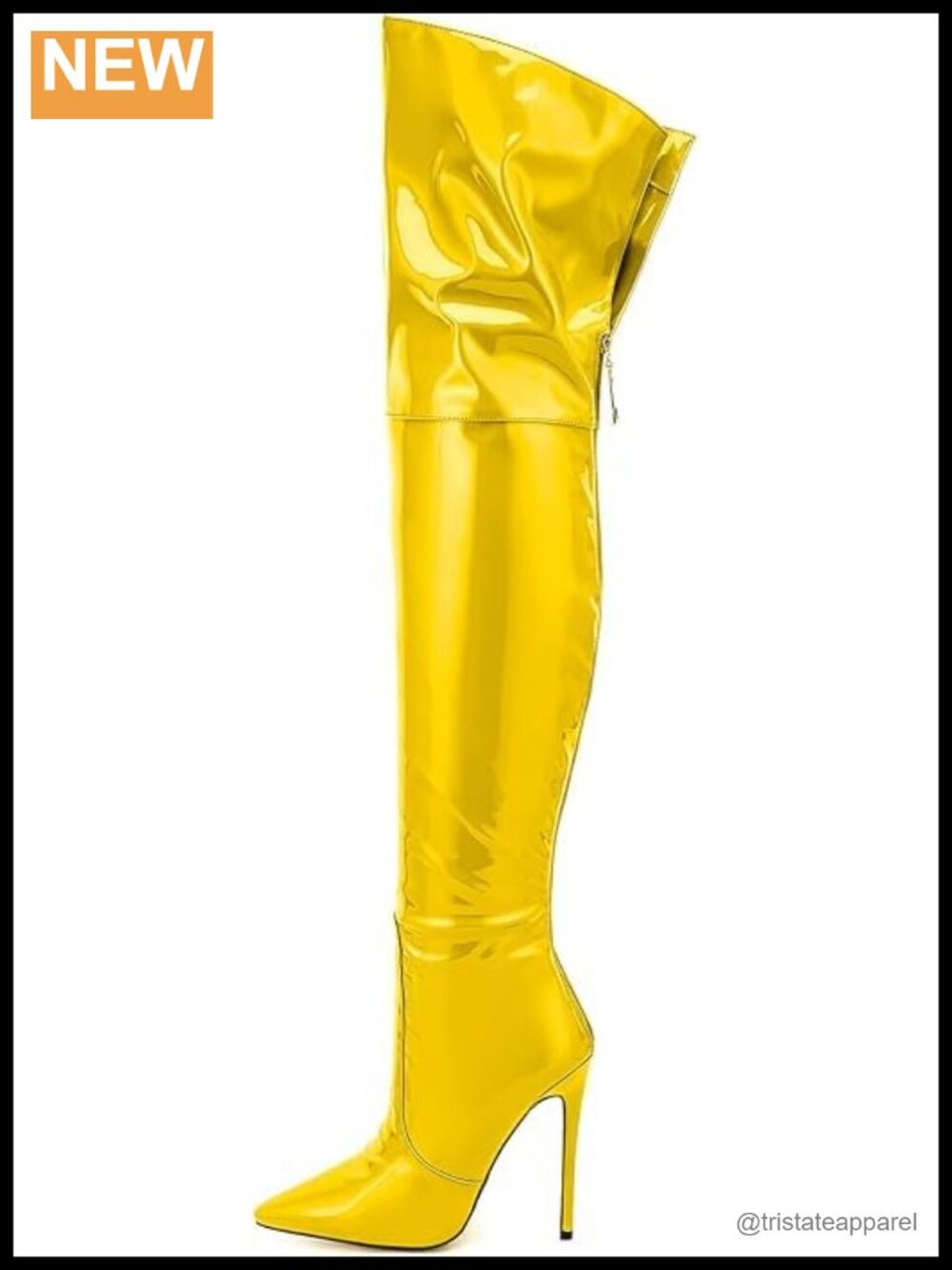 Over the Knee High Boots Women Stiletto Heels Pointed Toe Back Zipper PU